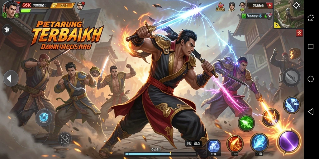 Screenshot utama 66K menunjukkan pertarungan mendebarkan antara karakter ikonik.