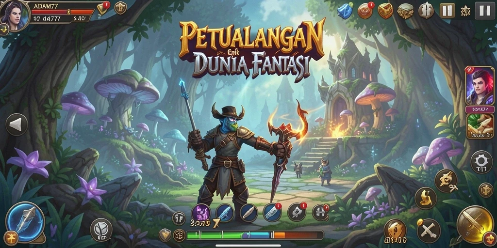 Tampilan gameplay ADAM77 yang menakjubkan dan menantang.