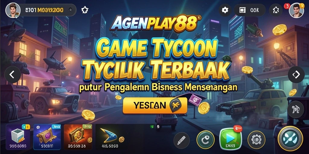 Tampilan utama gameplay AGENPLAY88 yang menampilkan manajemen bisnis.
