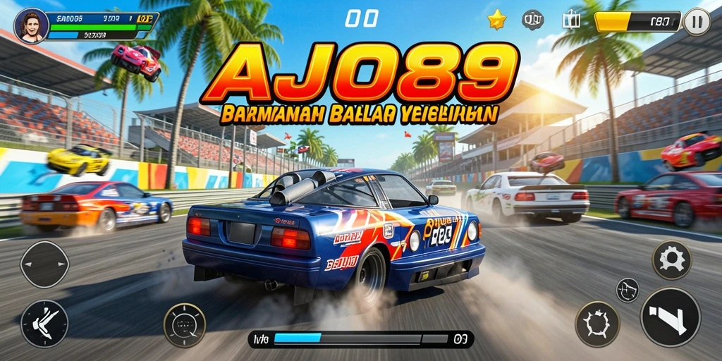 Tampilan gameplay AJO89 yang mendebarkan di lintasan balap.