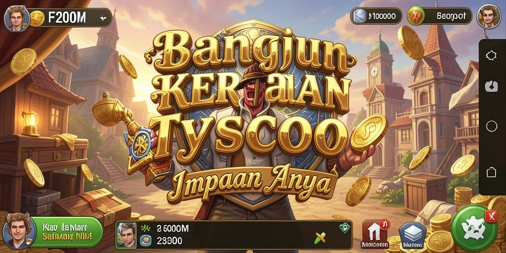 Tampilan gameplay menarik dari F200M yang penuh strategi Tycoon.