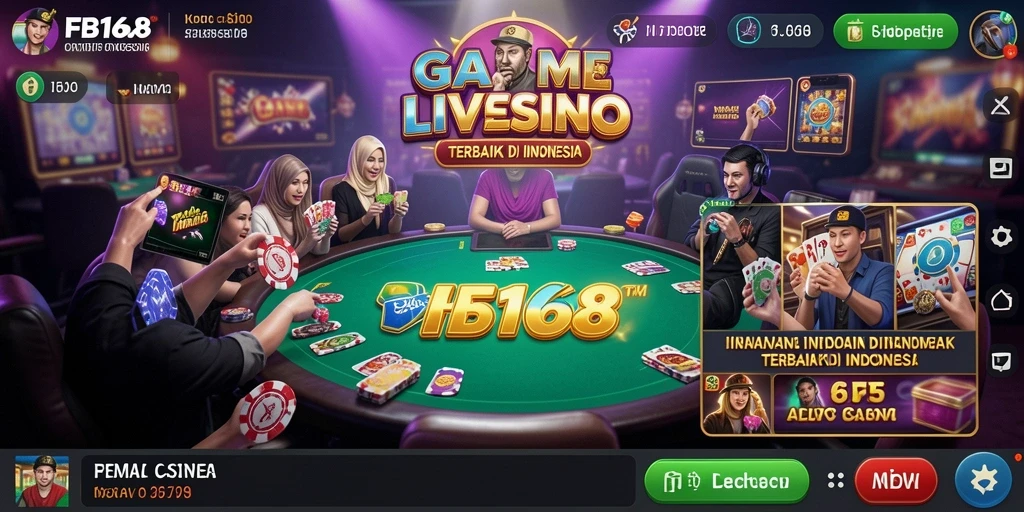 Tampilan gameplay FB168 yang mengasyikkan dengan dealer langsung.