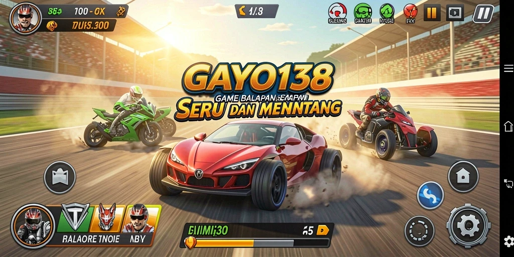 Gameplay balapan seru dengan mobil cepat di GAYO138.