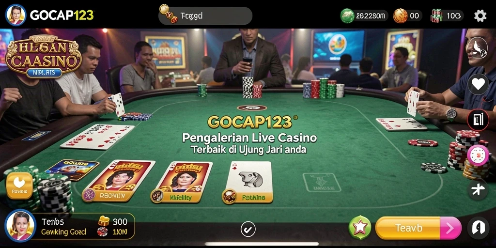 Tampilan menarik gameplay GOCAP123 Live Casino.