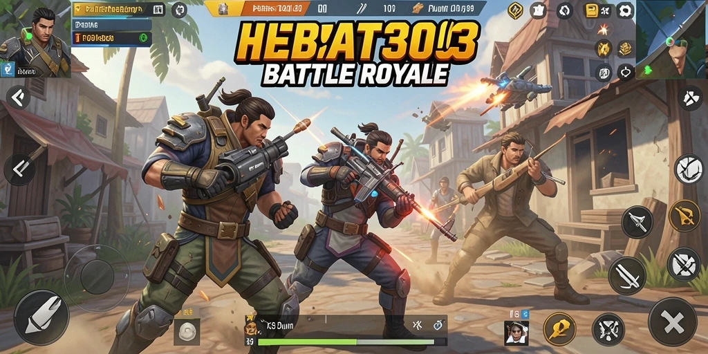Tampilan gameplay intens dari HEBAT303 dalam pertarungan Battle Royale.