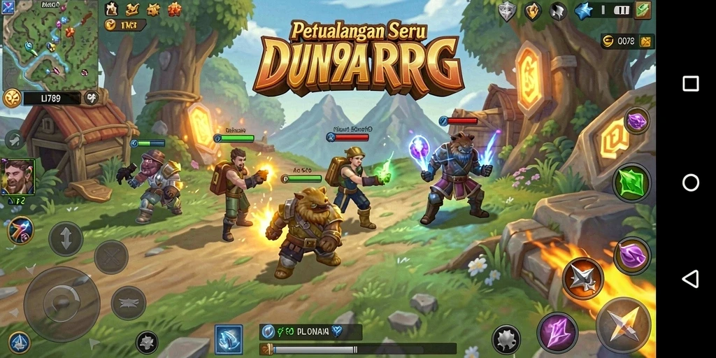Tampilan screenshot utama LI789 menunjukkan pertarungan epik dengan karakter yang kuat.