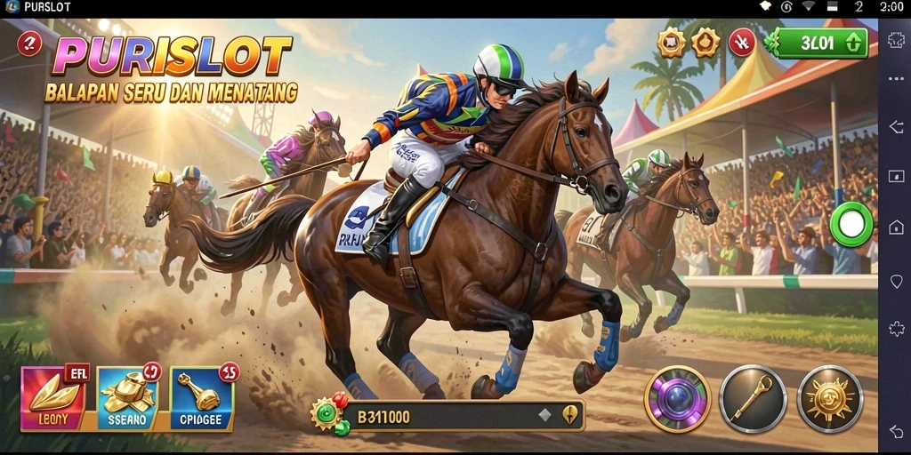 Tampilan gameplay Racing yang menegangkan dan seru di PURISLOT.