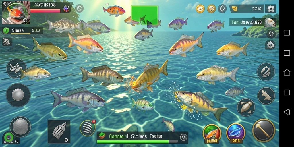 Tampilan gameplay menarik saat menembak ikan di RACIK198.