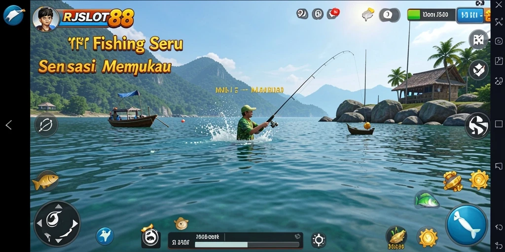 Tampilan gameplay Fishing yang seru dan interaktif.