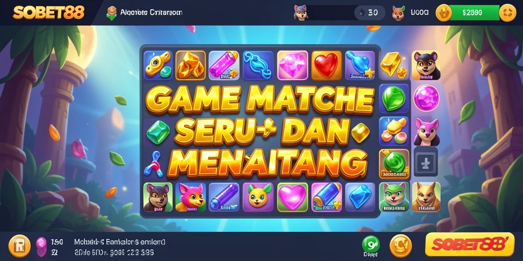 Screenshot menampilkan gameplay menarik dalam SOBET88, mencocokkan item dengan seru.