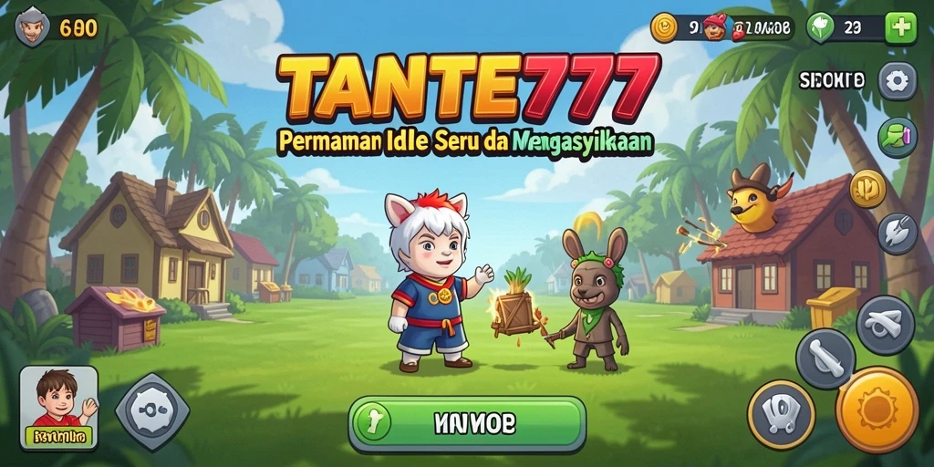 Screenshot gameplay TANTE777 menampilkan aktivitas Idle yang seru dan menarik.