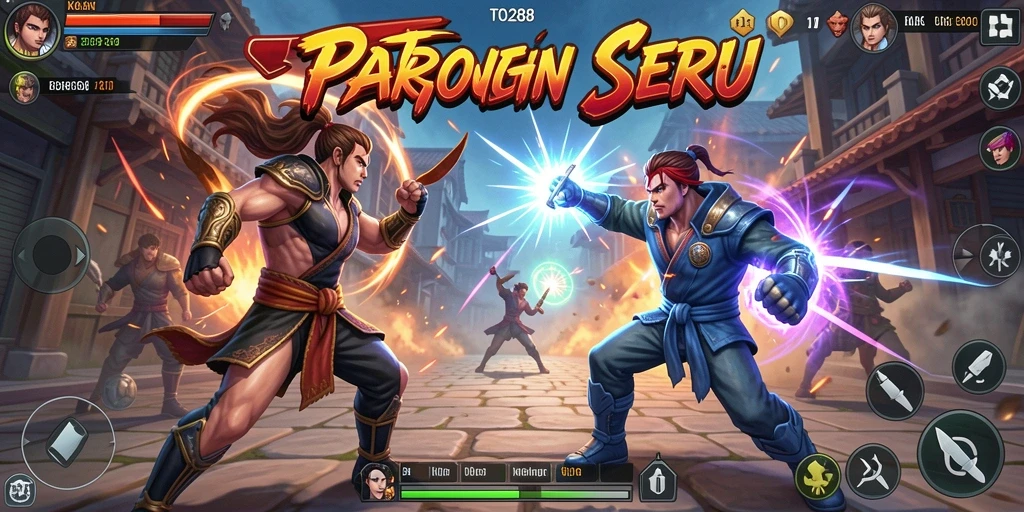 Screenshot gameplay TO288 yang menampilkan aksi pertarungan yang mendebarkan.
