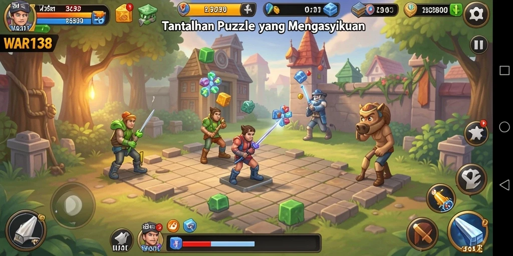 Tampilan gameplay <strong>WAR138</strong> yang penuh warna dan menantang.
