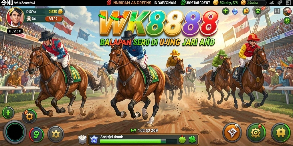 Tangkapan layar dari gameplay balapan intens di WK888.